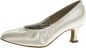 Preview: Glänzender, klassischer Pumps, der sich hervorragend als Brautschuh eignet. Sehr bequem, komfortabel und aus edlem weißen Satin gefertigt.