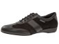 Preview: Gemütlicher Tanzsneaker aus schwarzem Velourleder versehen mir weichen Nappalederstücken an Schuhspitze, Schnürriemchenbereich und Ferse.