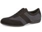 Preview: Gemütlicher Tanzsneaker aus schwarzem Velourleder versehen mir weichen Nappalederstücken an Schuhspitze, Schnürriemchenbereich und Ferse.