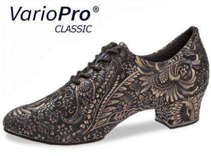 Schicke, schwarze Schnürschuhe mit weichem Comfort-Fußbett. Niedriger Absatz und den Fuß umschließende Passform machen die Tanzschuhe sehr bequem. Ideal als Trainerschuh.