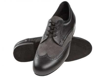 Diamant-Tanzschuhe-099-025-376-grau-Velour-schwarz-Leder