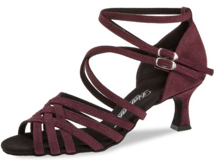 Die beliebteste Riemchen Sandalette des Tanzschuhherstellers Diamant. Das Obermaterial dieses Artikels ist bordeaux Velourleder