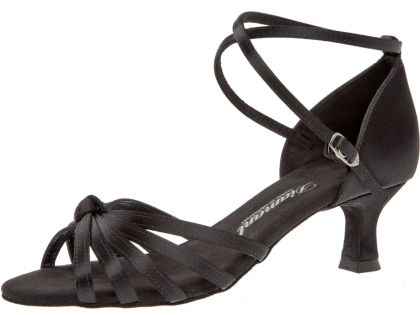 schwarze Latein-Sandalette mit Kreuzriemchen