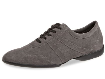 Comfortable dance sneaker made of black suede leather and soft nappa leather at the shoe tip, lace-up area and heel.