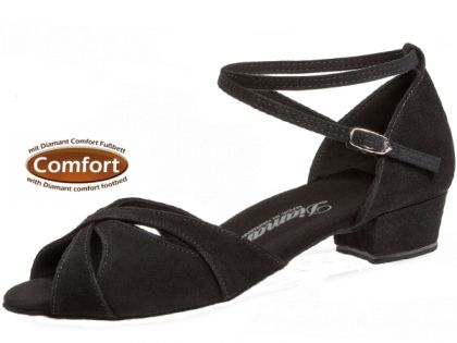 Eines der beliebtesten Diamant Tanzschuh Modelle jetzt auch mit Blockabsatz erhältlich.