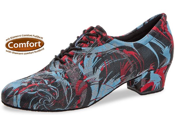 Diese Tanzschuhe aus schwarzer Microfaser sind besonderns leicht und umschließen den kompletten Fuß. Durch ihren Schnitt, den niedrigen Absatz und ihr Comfort-Fußbett sind sie ungalublich bequem. Die Allround-Tanzschuhe eigenen sich ideal als Trainertanzs
