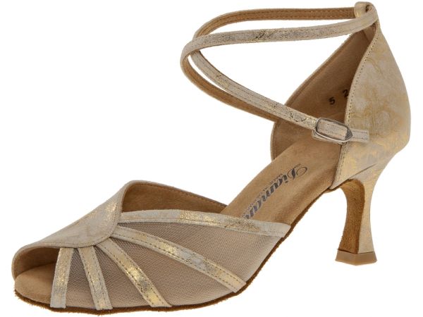 Extravagante goldene Tanzschuhe mit einem 6,5cm Absatz