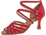 Endlich auch rote Tanzschuhe. Das Tanzschuhmodell 108 aus rotem Velourleder erhalten Sie bei uns mit einem 6,5cm Absatz.